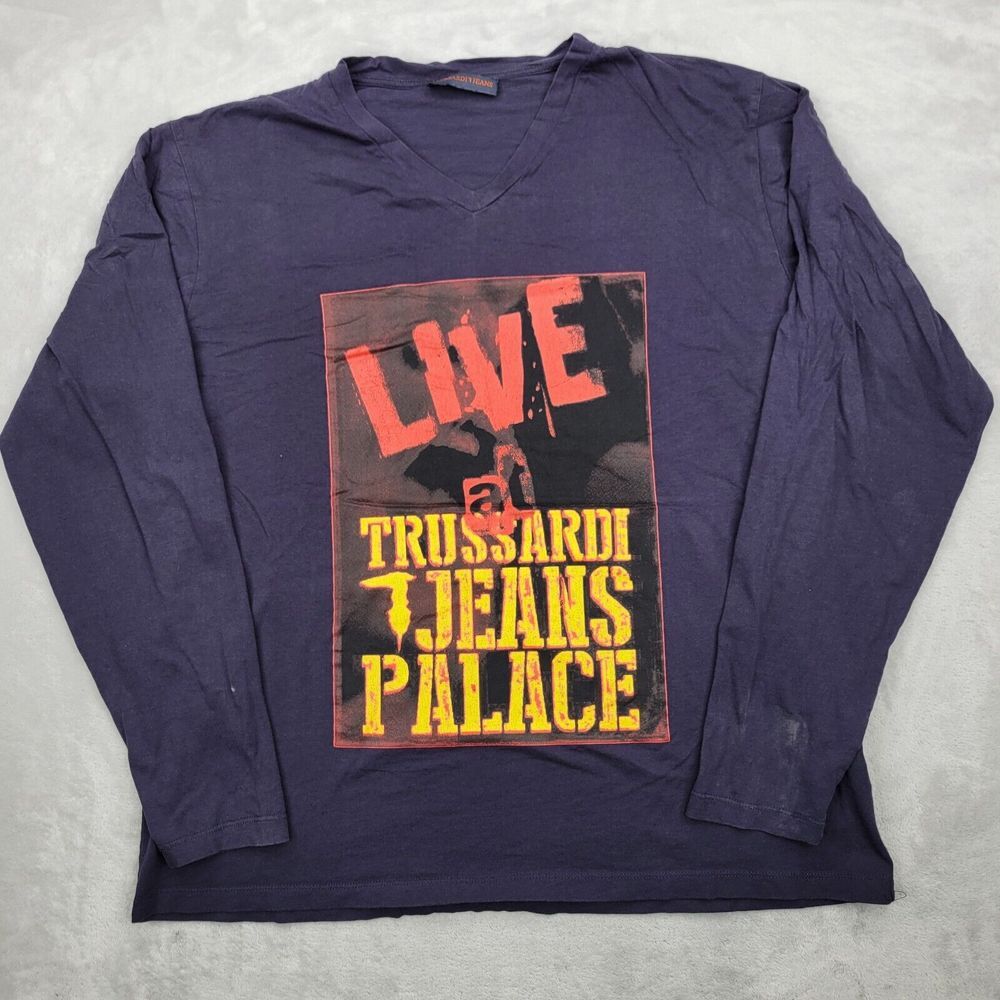Trussardi Jeans Shirt Mens XXL Graphic Tee‎ Palace Luxury Italian Live Adult 2XL